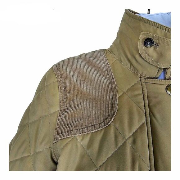 Lauren Ralph Lauren Womens Tan Quilted Corduroy Full Zip Jacket Size PS - Picture 3 of 11
